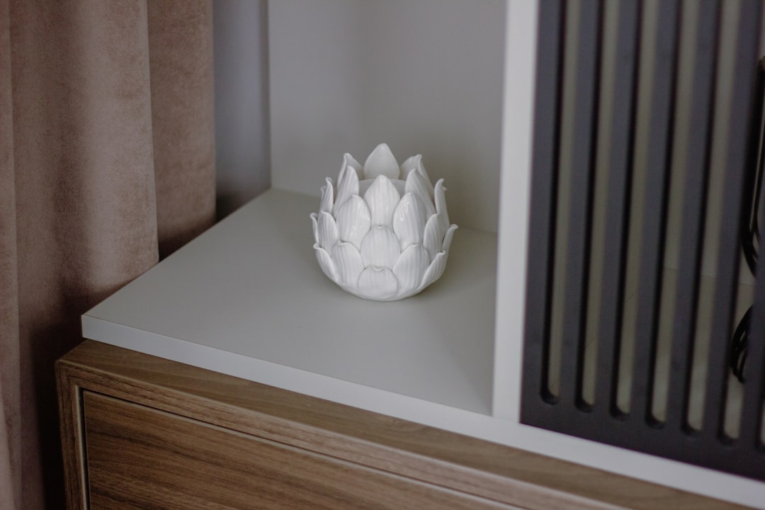 a-white-vase-sitting-on-top-of-a-wooden-dresser-o2wkxq64hlm